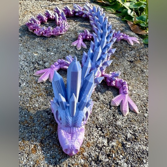3D Dragon,Flexible Articulated Dragon,Crystal Dragon Toy,3D Printed Gift - Picture 3 of 9